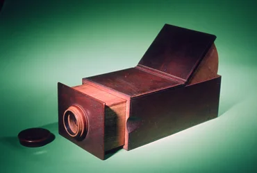 Camera oscura portatile a scatola scorrevole, circa 1800
