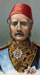 Ritratto del generale Charles Gordon, soldato britannico - Dalla serie Leaders of Men - Cromolitografia - Scuola Inglese, XX secolo