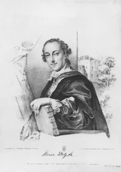 Ritratto di Horace Walpole, Conte di Orford, inciso da G. Madeley