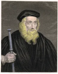 Ritratto di John Wycliffe, inciso da James Posselwhite dopo una stampa di G. White, pubblicato da William Mackenzie