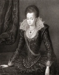 Ritratto di Lady Arabella Stuart, da Lodges British Portraits, 1823