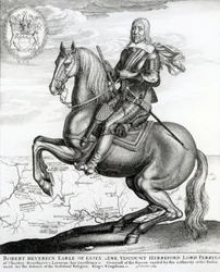 Ritratto di Robert Devereux a cavallo