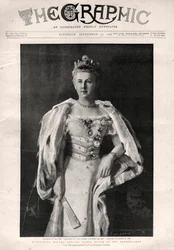 Ritratto di Guglielmina dei Paesi Bassi (1880-1962), regina dei Paesi Bassi - Prima pagina del giornale "The Graphic"