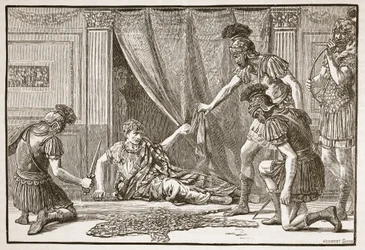 Le guardie pretoriane acclamano Claudio come Imperatore