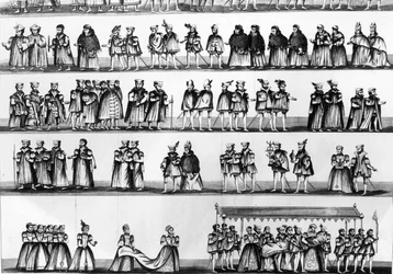 Processione al battesimo del principe Arturo, figlio di Enrico VII, inciso nel 1782