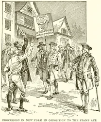Processione a New York in opposizione allo Stamp Act