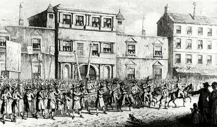 Processione del 1741 a Londra che deride i massoni, 1843