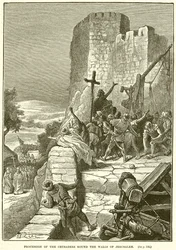 Processione dei crociati intorno alle mura di Gerusalemme