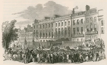 Processione della London Temperance League in Lincolns Inn Fields, Londra