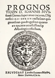 Prognostica per il 1544, di Jo. Mussemius, stampata da J. Mayler, 1544