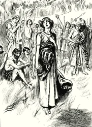 La regina Boadicea e i suoi soldati (litografia)