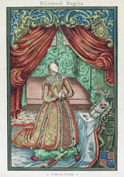 Regina Elisabetta I in preghiera, frontespizio di 