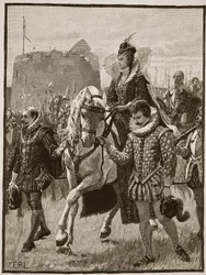 La regina Elisabetta a Tilbury, illustrazione da Cassells Illustrated History of England