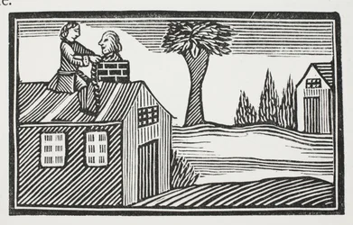 Rubare la casa del suo bacon, illustrazione da Chap-books del XVIII secolo di John Ashton, pub. 1882