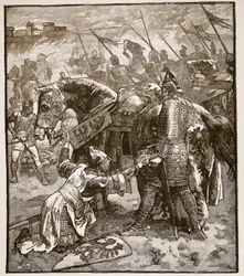 Roberto che chiede perdono a suo padre, illustrazione da Cassells Illustrated History of England