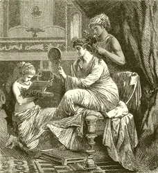 Signora romana alla sua toilette