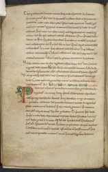 Royal 13. A.XI, f.47v Iniziale P. De temporum ratione. Beda il Venerabile. Miscellanea di opere su computo e astronomia. XI secolo-XII secolo