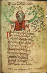 Royal 20 A. II f.8 Re Riccardo I con spada, sul suo trono, illustrazione dalla 