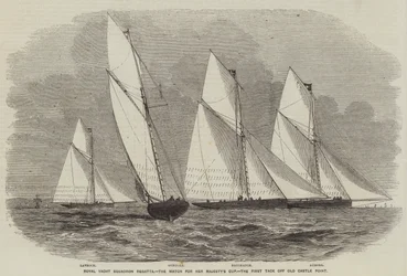 Regata del Royal Yacht Squadron, la gara per la coppa di Sua Maestà, la prima virata al largo di Old Castle Point