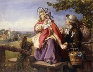 Amanti rustici che attraversano uno stile, c.1860