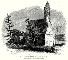 Cella di S Keivin, Glendalough (incisione)