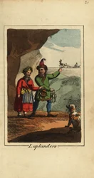 Popolo Sami, Lapponi, uomo e donna della Lapponia