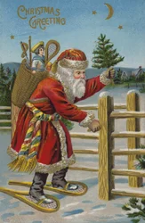 Babbo Natale con racchette da neve