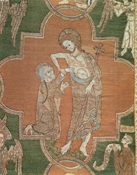 Scena della Vita di Cristo, dettaglio dal Syon Cope, 1300-20