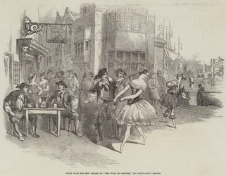 Scena dal nuovo balletto di "The Wags of Wapping," al Drury-Lane Theatre (incisione)