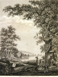 Costruttori di navi nella New Forest, inciso da C. Sheringham per Percival Lewis