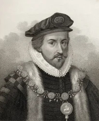 Sir Christopher Hatton, inciso da Bocquet, illustrazione da 