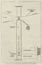 Mappa di Phoenix Park, Dublino, che mostra la scena degli omicidi