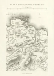 Schizzo per illustrare la Battaglia di Dunbar, 1650