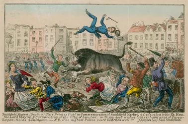 Mercato di Smithfield (incisione a colori)