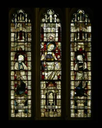 Sancta Maria e San Giovanni con una santa femminile composita al centro, fine XIV secolo