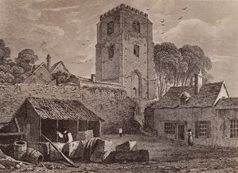 Chiesa di Santa Maria che mostra il vecchio muro 1824