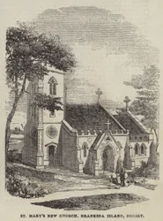 La nuova chiesa di Santa Maria, isola di Branksea, Dorset