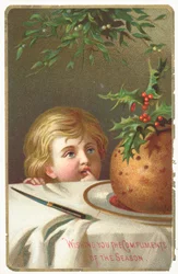 Guardando il budino di prugne