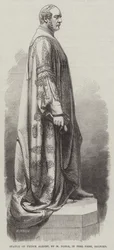 Statua del principe Alberto, di M Noble, nel Peel Park, Salford (incisione)