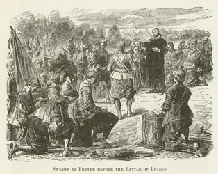 Gli svedesi in preghiera prima della battaglia di Lützen