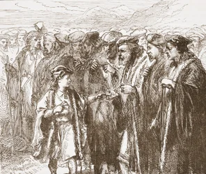 Taboriti che scelgono un pastore, illustrazione da La storia del protestantesimo di James Aitken Wylie (1808-1890), pub. 1878