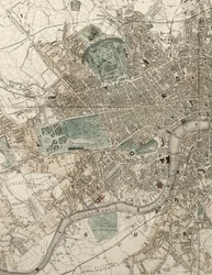 Pianta illustrata di Tallis di Londra e dei suoi dintorni, in commemorazione della Grande Esposizione dell