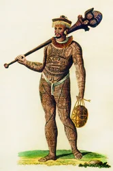 Uomo tatuato delle isole Marchesi, 1843