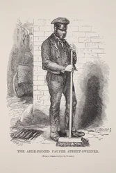 Il povero abile spazzino di strada, dal dagherrotipo di Richard Beard, illustrazione da London Labour and London Poor di Henry Mayhew, pub. 1862