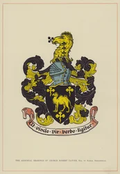 I fregi araldici di George Robert Clover, Esquire di Ramle, Birkenhead (litografia a colori)