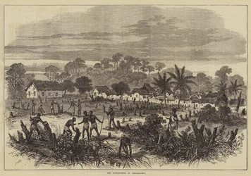 Il campo di battaglia di Abrakrampa (incisione)