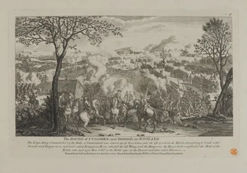 La Battaglia di Culloden, vicino a Inverness in Scozia, pubblicata da Bowles e Carver, 1746