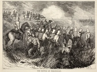La Battaglia di Ferozeshah, illustrazione da Cassells Illustrated History of England