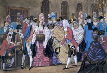 La fabbrica di pane e burro, o gli umori di Bagnigge Wells, pub. Da Carington Bowles, 1772