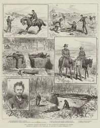 La campagna contro i ribelli nel territorio nord-occidentale del Canada (incisione)